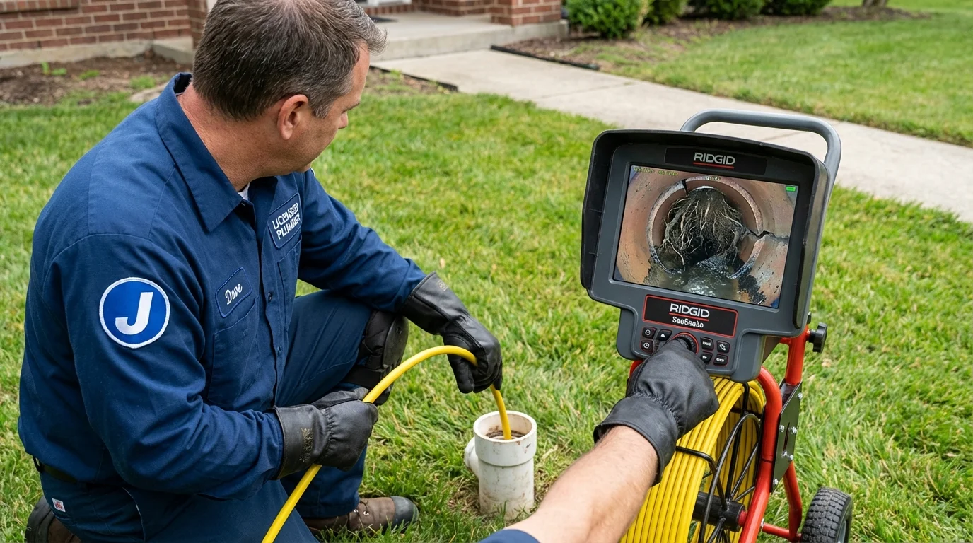 Sewer camera inspection being performed by Johns Plumbing LLC in Mountain View